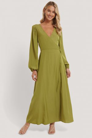 NA-KD Classic Omlottklänning - Green