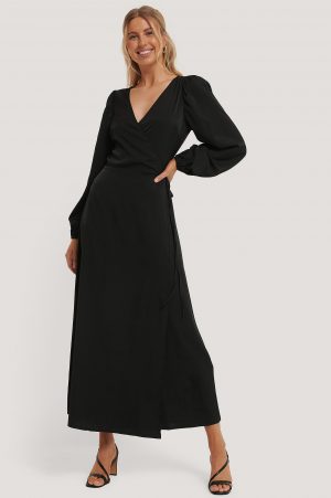 NA-KD Classic Omlottklänning - Black