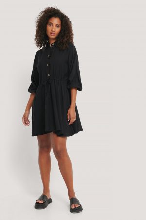Rut&Circle Miniklänning Med Dragsko - Black