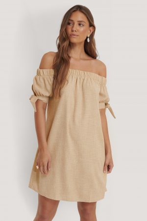 Trendyol Offshoulder-Miniklänning - Beige