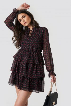 Trendyol Collar Detail Mini Dress - Multicolor