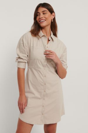 Trendyol Skjortklänning - Beige
