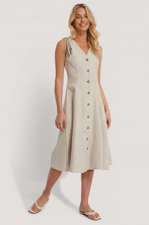 Trendyol Klänning Med Banddetaljer - Beige