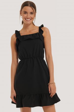Trendyol Ruffle Mini Dress - Black