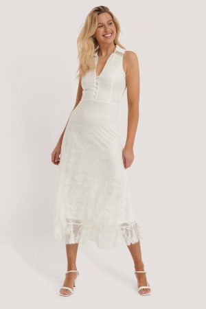 Trendyol Spetsklänning - White