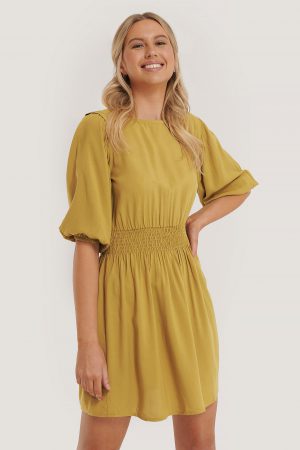 Trendyol Klänning Med Smock - Yellow