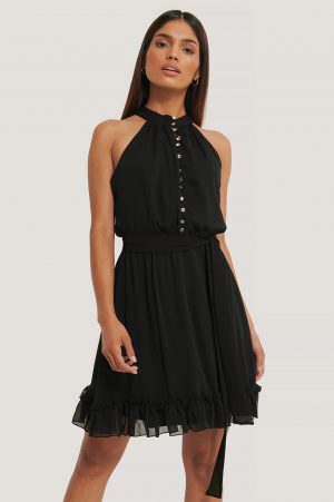 Trendyol Miniklänning Med Hög Hals - Black