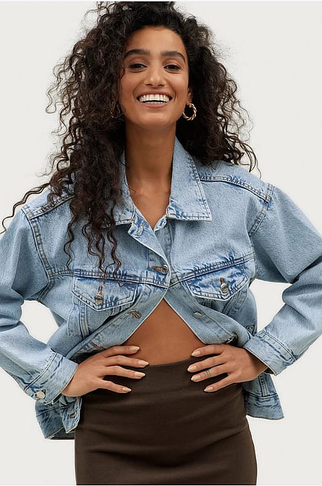 Oversized jeansjacka för dam